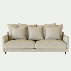 Canapé 4 places convertible en tissu mixte - beige alpilles