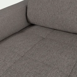 Canapé 3 places convertible en tissu pop avec matelas Bultex et accoudoirs 20cm - taupe