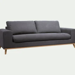 Canapé 4 places convertible en tissu Cosmo - gris anthracite