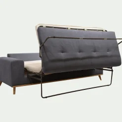 Canapé 4 places convertible en tissu Cosmo - gris anthracite