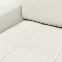 Canapé 3 places convertible avec matelas Bultex en cuir avec accoudoirs 15cm - blanc