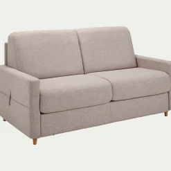 Canapé 3 places convertible en tissu matelas densité 35kg/m3 - gris borie