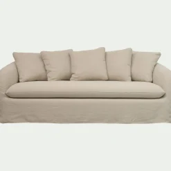 Canapé 4 places convertible en lin - beige alpilles