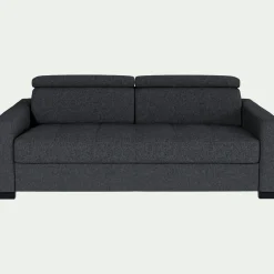 Canapé 3 places convertible en tissus pop avec accoudoirs 15cm - gris anthracite