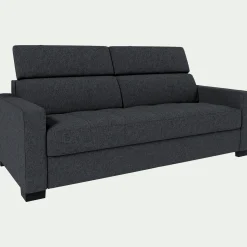 Canapé 3 places convertible en tissus pop avec accoudoirs 15cm - gris anthracite