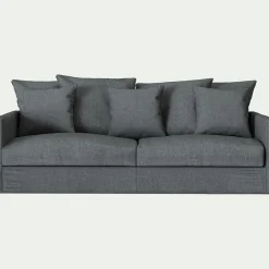 Canapé 4 places convertible en tissu - gris ardoise