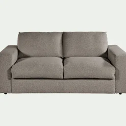 Canapé 3 places convertible bouclette dasco - gris clair