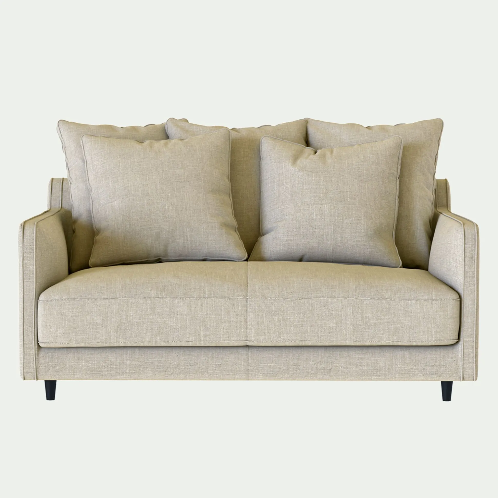 Canapé 2 places convertible matelas Bultex tissu mixte - beige alpilles