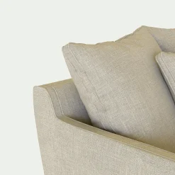 Canapé 2 places convertible matelas Bultex tissu mixte - beige alpilles