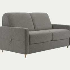 Canapé 3 places convertible en tissu matelas densité 25kg/m3 - gris anthracite