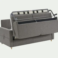 Canapé 3 places convertible en tissu matelas densité 25kg/m3 - gris anthracite