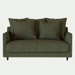 Canapé 2 places convertible en tissu - vert cèdre