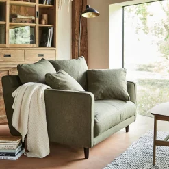 Canapé 2 places convertible en tissu - vert cèdre