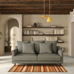 Canapé 3 places convertible tissu mixte - vert cèdre