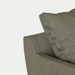 Canapé 3 places convertible tissu mixte - vert cèdre