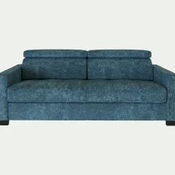 Canapé 3 places convertible Bultex en tissu genesis avec accoudoirs 15cm - bleu figuerolles