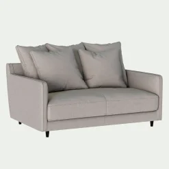 Canapé 2 places convertible en tissu - gris borie