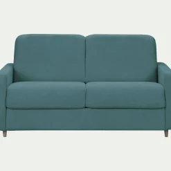 Canapé 3 places convertible en tissu Stella densité 25kg/m3 - bleu