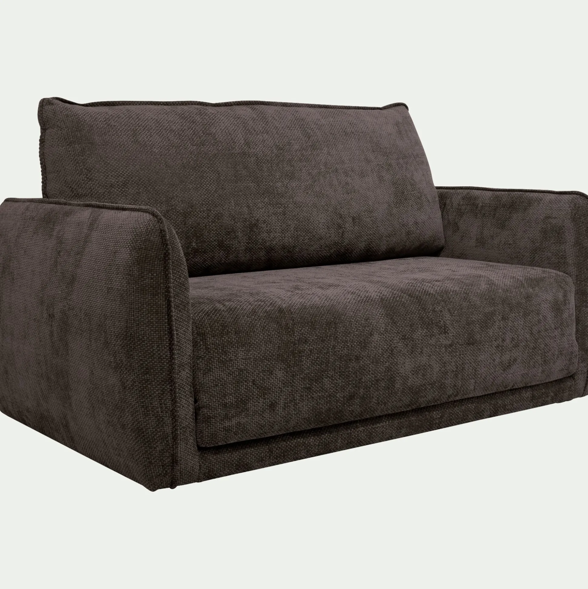 Canapé 2 places convertible en tissu Eden - marron