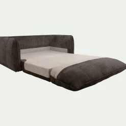 Canapé 2 places convertible en tissu Eden - marron