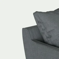 Canapé 2 places convertible matelas Bultex tissu mixte - gris ardoise