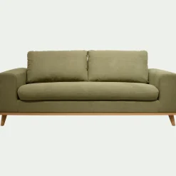 Canapé 3 places convertible en tissu Cosmo - vert kaki