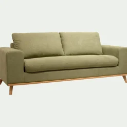 Canapé 3 places convertible en tissu Cosmo - vert kaki