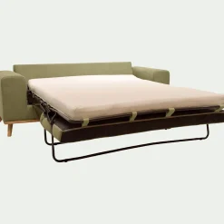 Canapé 3 places convertible en tissu Cosmo - vert kaki