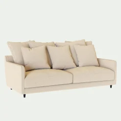 Canapé 4 places convertible en tissu - beige roucas