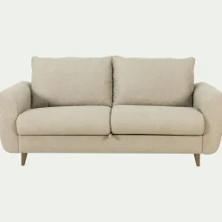 Canapé 3 places convertible en tissu - beige alpilles