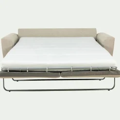 Canapé 3 places convertible en tissu - beige alpilles