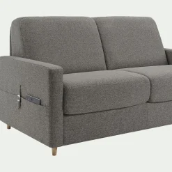 Canapé 3 places convertible en tissu matelas densité 35kg/m3 - gris anthracite