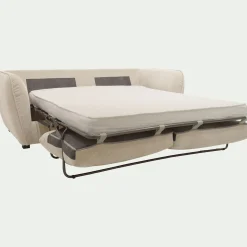 Canapé 3 places convertible en tissu Nature - blanc écru