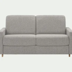 Canapé 4 places convertible en tissu matelas densité 25kg/m3 - gris borie