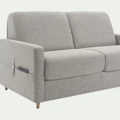 Canapé 4 places convertible en tissu matelas densité 25kg/m3 - gris borie