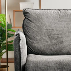 Canapé 4 places convertible en tissu Sogno avec matelas densité 35kg/m3 - gris borie