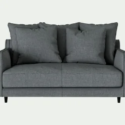 Canapé 2 places convertible tissu mixte - gris ardoise