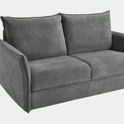 Canapé 3 places convertible en tissu avec matelas densité 35kg/m3 - gris restanque