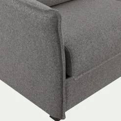 Canapé 3 places convertible en tissu Stella avec matelas densité 25kg/m3 - gris anthracite