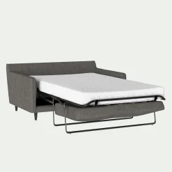 Canapé 2 places convertible en tissu - gris restanque