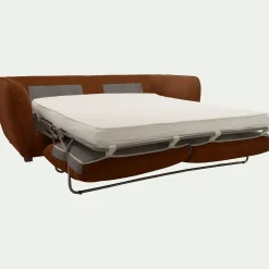 Canapé 3 places convertible en tissu Nature - brun rustrel