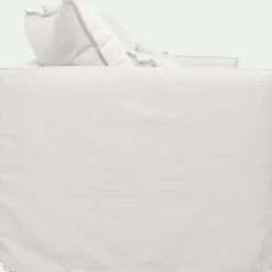 Canapé 2 places convertible en tissu wind - blanc écru