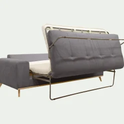 Canapé 4 places convertible en tissu Crown - gris restanque