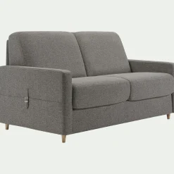 Canapé 4 places convertible en tissu matelas densité 25kg/m3 - gris anthracite