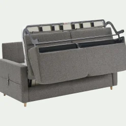Canapé 4 places convertible en tissu matelas densité 25kg/m3 - gris anthracite