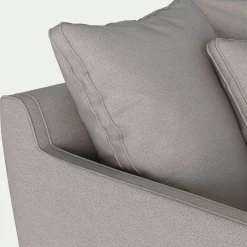 Canapé 2 places droit convertible matelas Bultex en tissu joint - gris borie