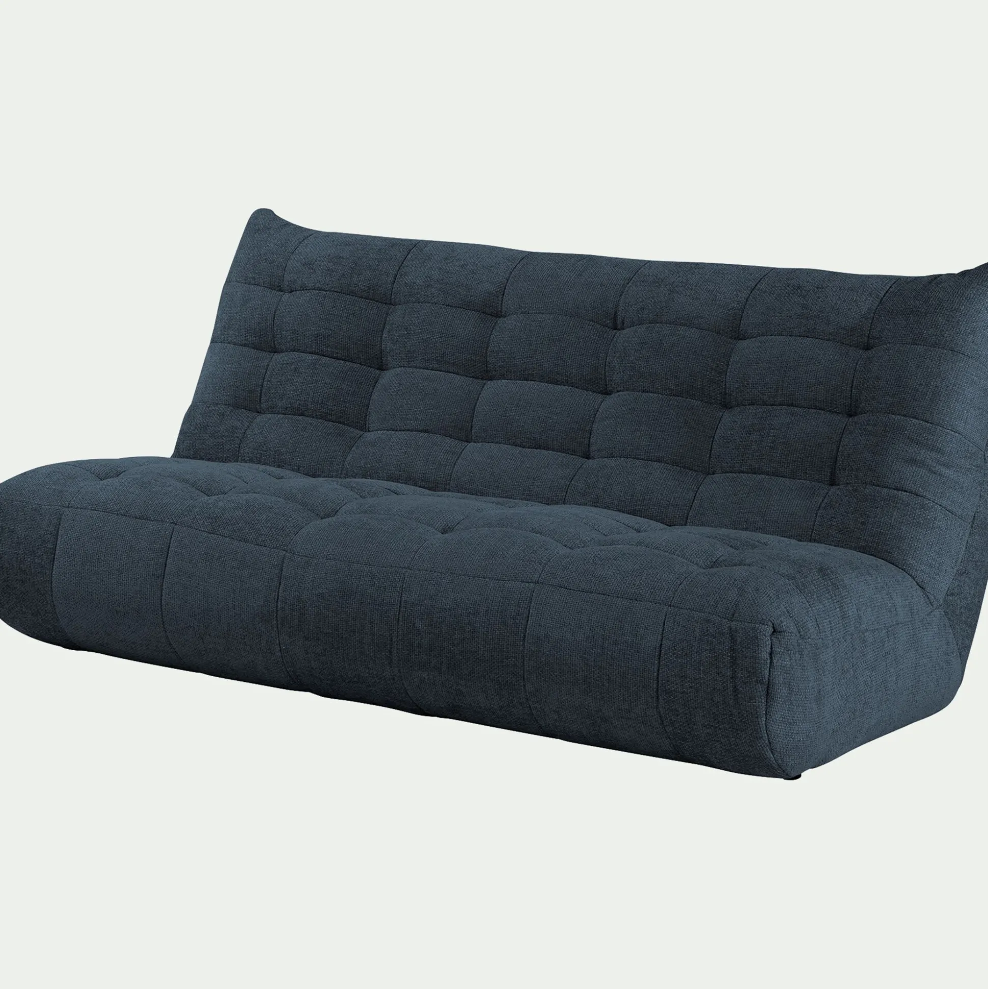 Canapé 4 places en fixe en tissu chenille - bleu marine