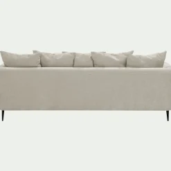 Canapé 5 places fixe droit en tissu cannes - beige roucas