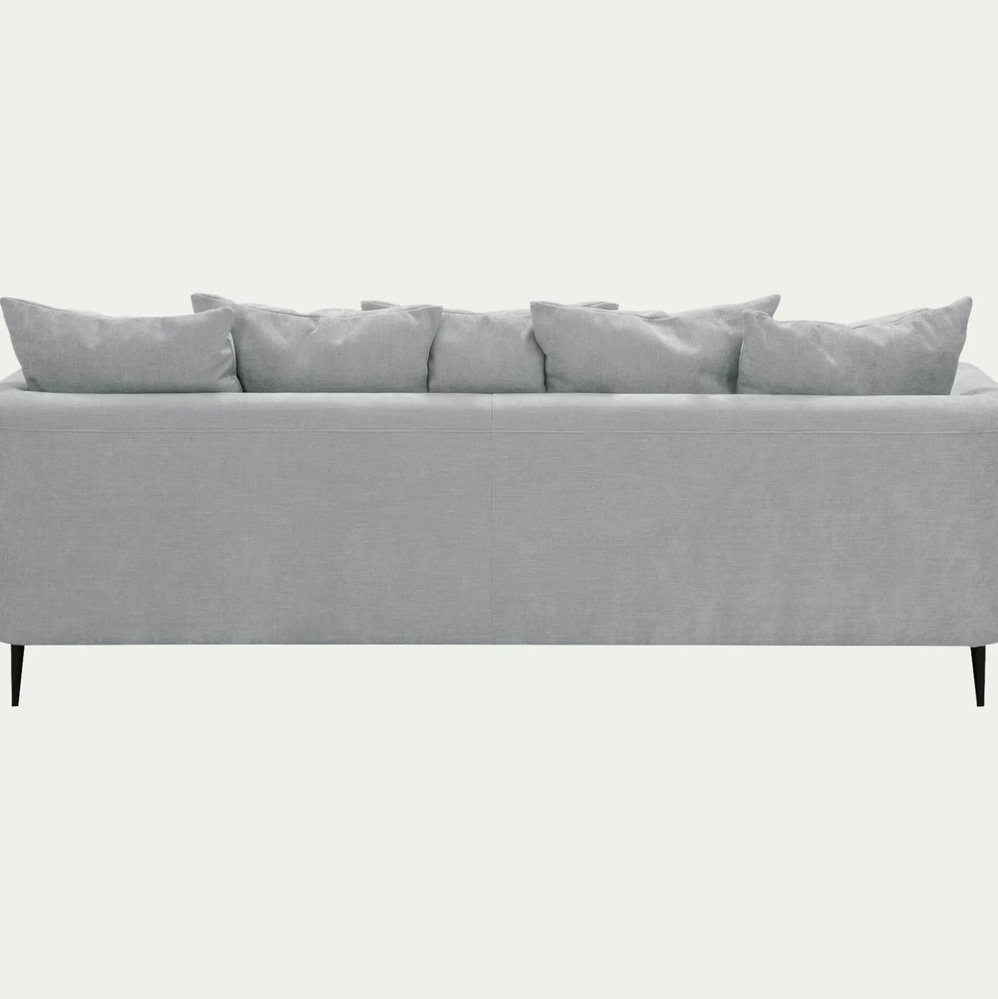 Canapé 5 places fixe droit en tissu cannes - gris