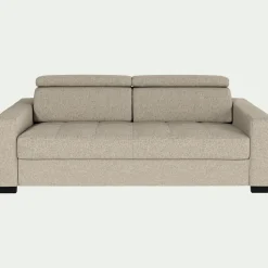 Canapé 3 places fixe en pop avec accoudoirs 20cm - beige